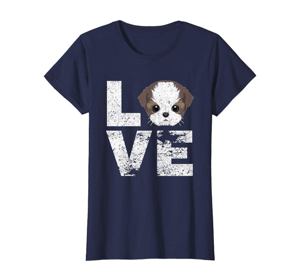 I Love My Shih Tzu Dog Head Funny TShirt Dog Lovers Gift