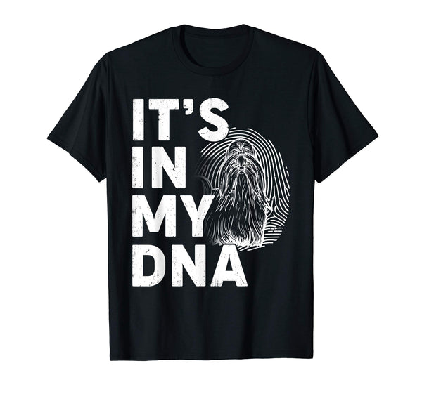 Funny Shih Tzu My DNA Dog Mom Dad Pet Lover T Shirt