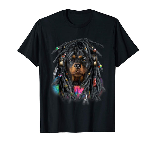 Hippie Rottweiler Dog Dreadlocks, Reggae Dreads T-Shirt
