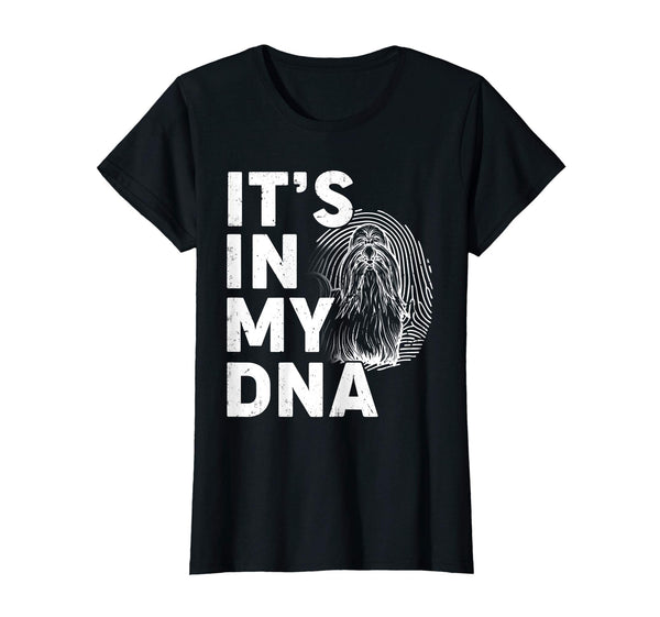 Funny Shih Tzu My DNA Dog Mom Dad Pet Lover T Shirt