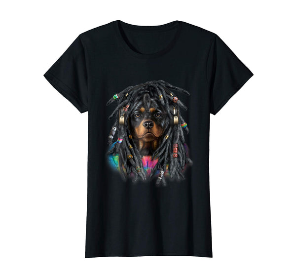 Hippie Rottweiler Dog Dreadlocks, Reggae Dreads T-Shirt
