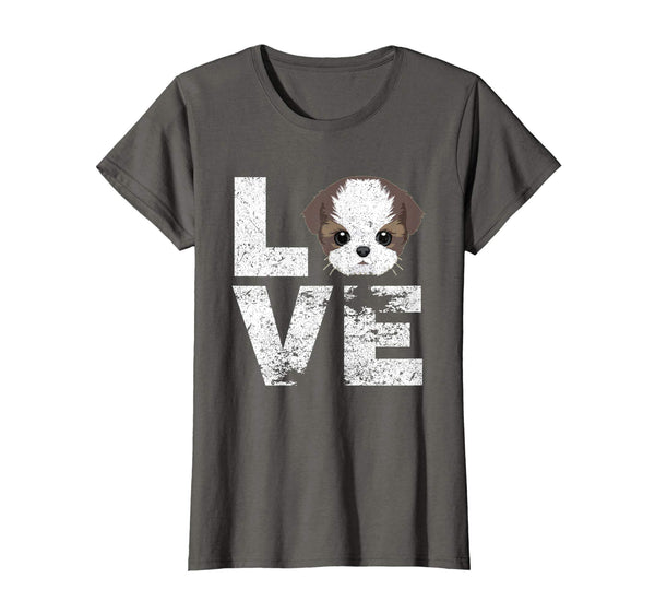 I Love My Shih Tzu Dog Head Funny TShirt Dog Lovers Gift