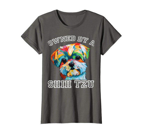Owned By A Shih Tzu Tshirt Funny Dog Lover Gifts