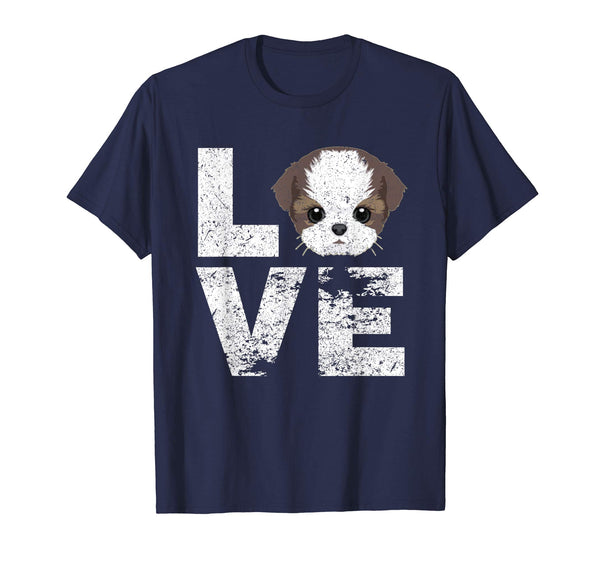 I Love My Shih Tzu Dog Head Funny TShirt Dog Lovers Gift