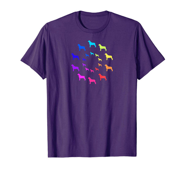 Circle of Rottweiler Dogs in Rainbow Colors T-Shirt