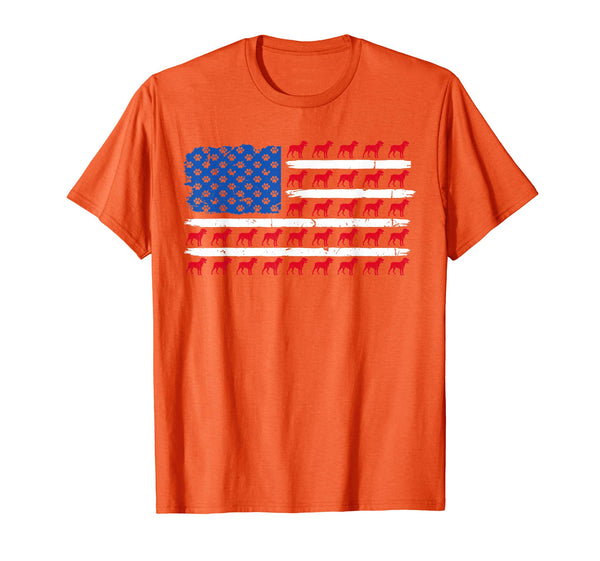 Patriotic American Flag ROTTWEILER Dog lovers gift T-Shirt