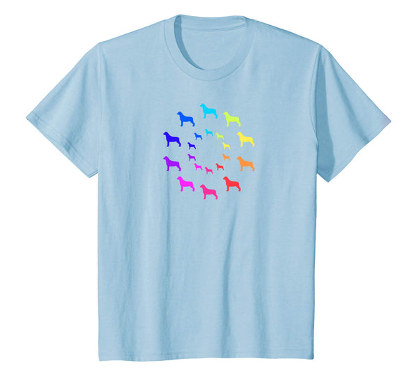 Circle of Rottweiler Dogs in Rainbow Colors T-Shirt