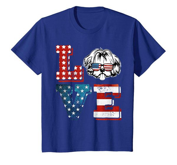 Love Shih Tzu Tshirt American Flag 4th Of July Gift